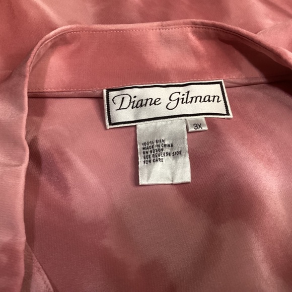 Diane Gilman Silk Blouse Paisley Button Up Sequins Classic NWTWomen’s SZ 3X - Picture 4 of 9